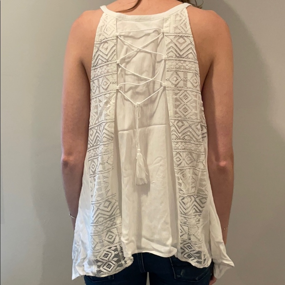 Ethereal off white tribal lace tank - Picture 3 of 8